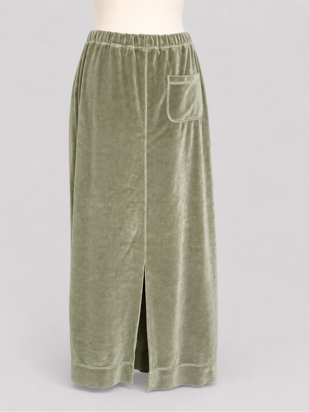 J. Jill Sage Green Velour Drawstring Maxi Skirt - Picture 6 of 9